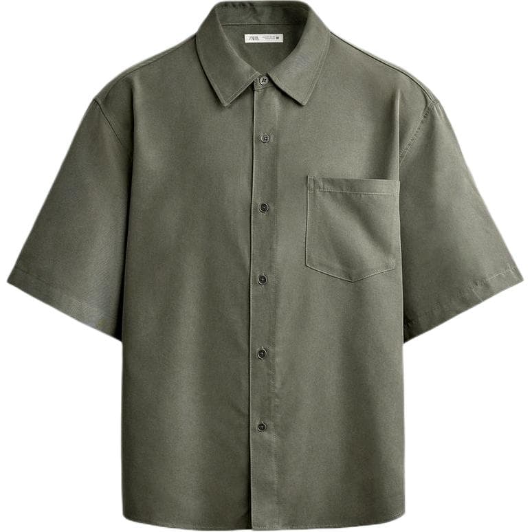 ZARA Shirts Dark Green Moderate