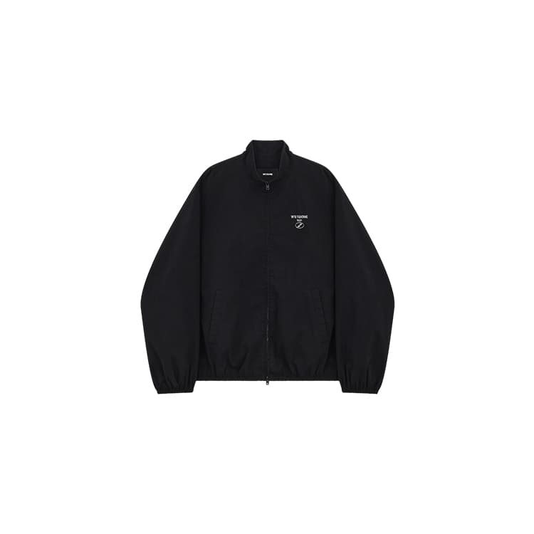 WE11DONE Jackets Black Stand Collar Moderate Straight Fit