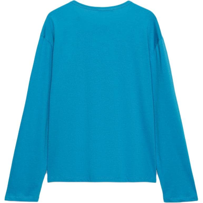 ZARA TShirts Medium Blue Green Henry Collar
