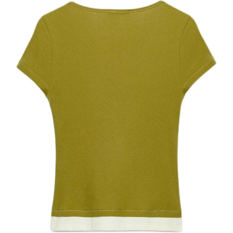 ZARA TShirts Light Khaki Crew Neck