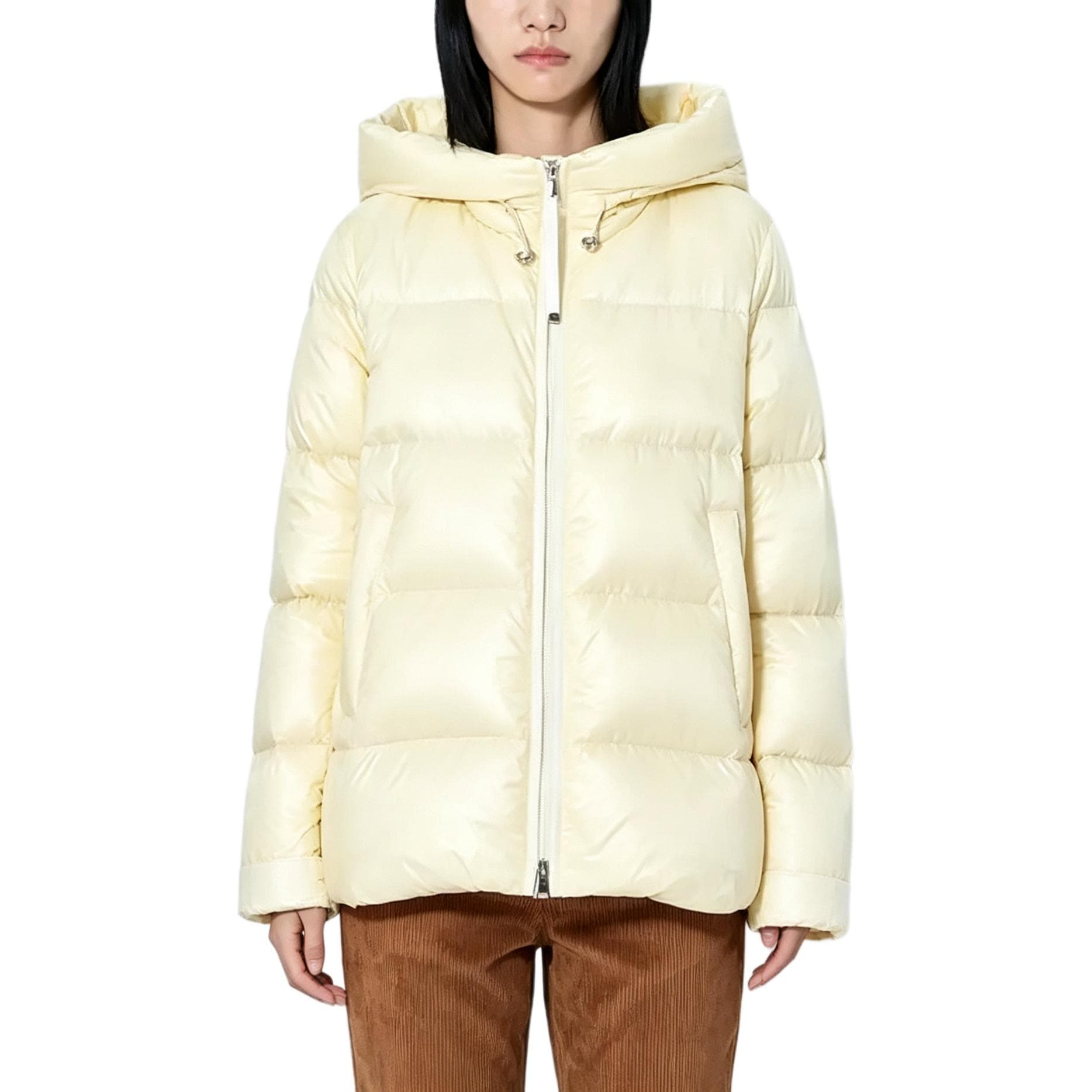 Moncler Puffer Jackets Yellow Hooded (Nondetachable) Moderate