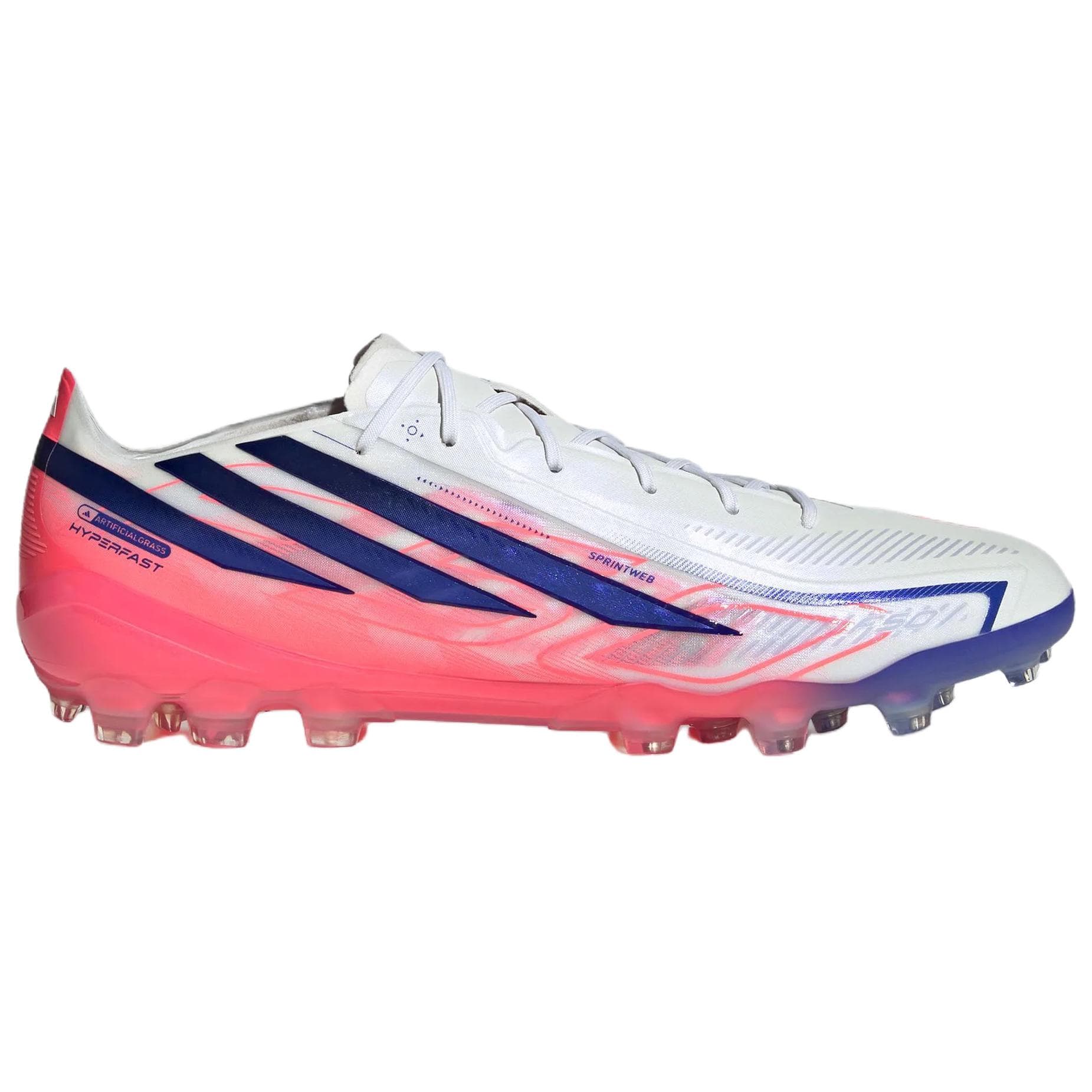 Adidas F50 Soccer Lowtop White/Solar Purple/Swirl Neon Red
