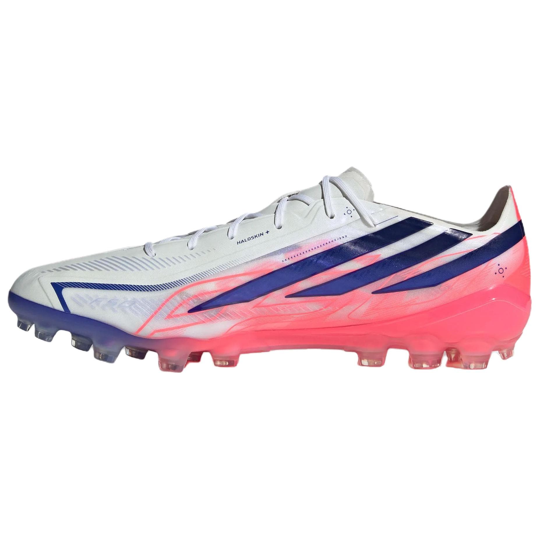 Adidas F50 Soccer Lowtop White/Solar Purple/Swirl Neon Red