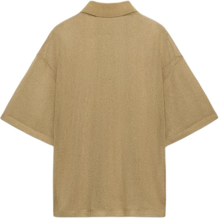 ZARA Knitwear Olive Green Lapel Moderate