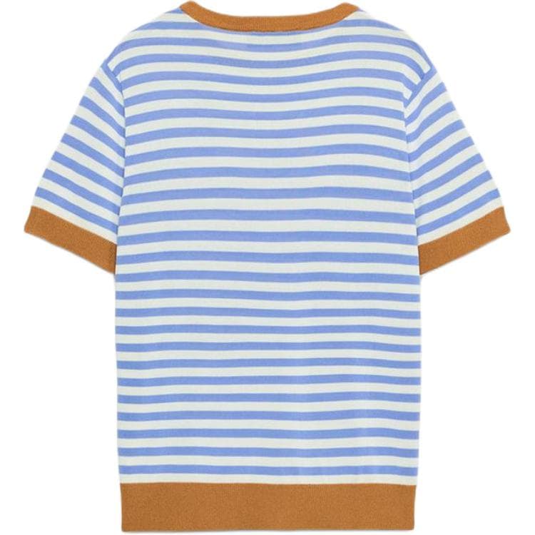 ZARA Knitwear Blue/White Crew Neck Moderate