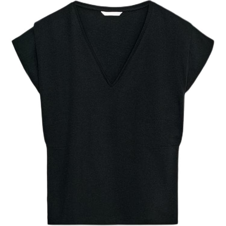 ZARA TShirts Black Vneck
