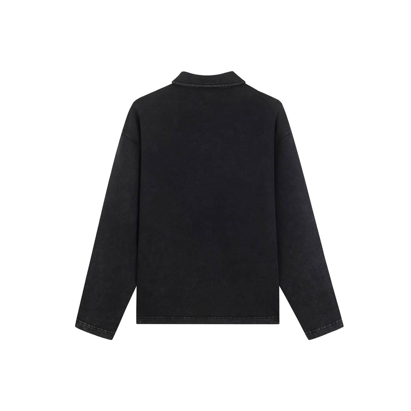 OFFWHITE Polo Shirts Black Washed Polo Collar Moderate Straight Fit