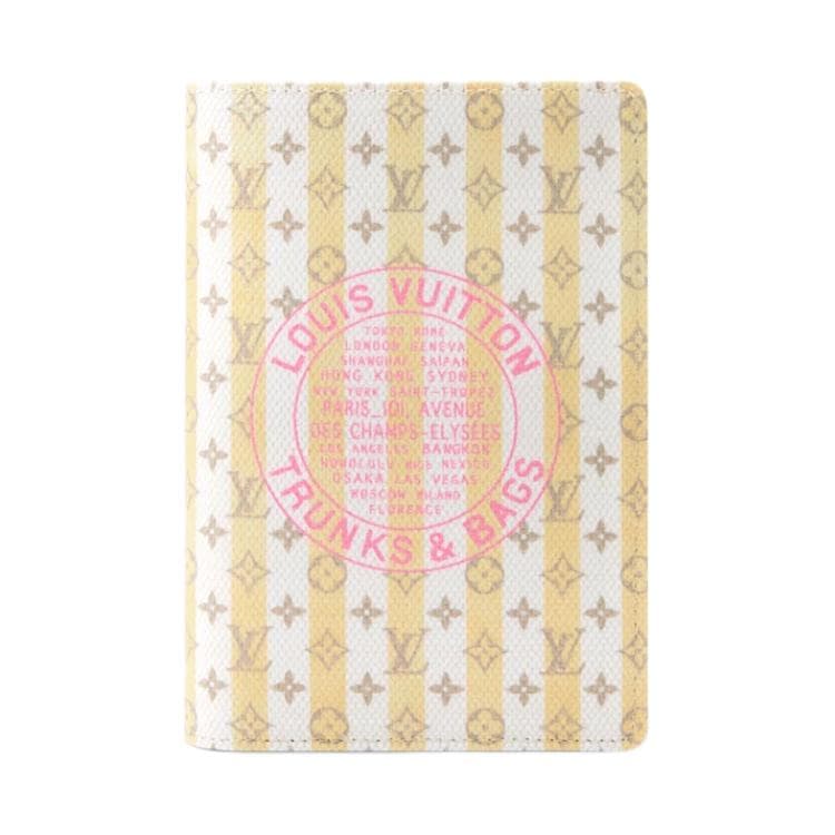LOUIS VUITTON Coated Canvas With Artificial Passport Holder Yellow & White Basic Set (Bag+Dust Bag)