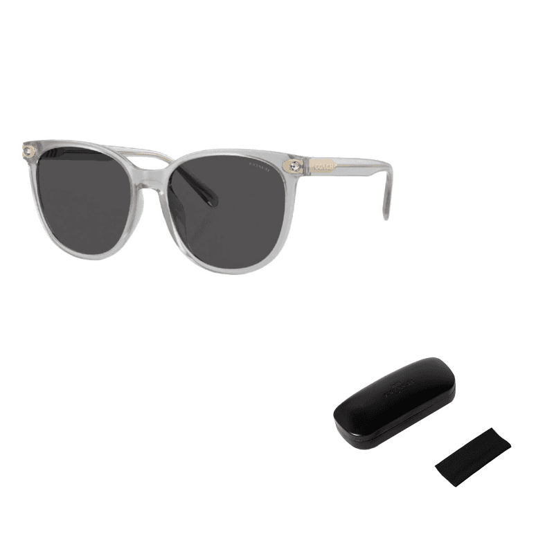 COACH Plate Round Sunglasses Transparent Gray