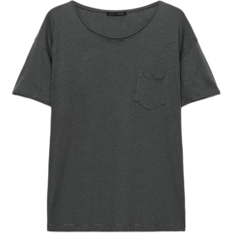 ZARA TShirts Coal Gray Crew Neck