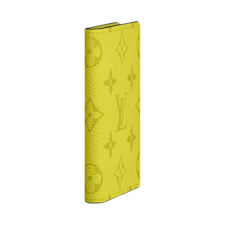 LOUIS VUITTON Pocket Organizer Cow With Coated Canvas Wallet Yellow