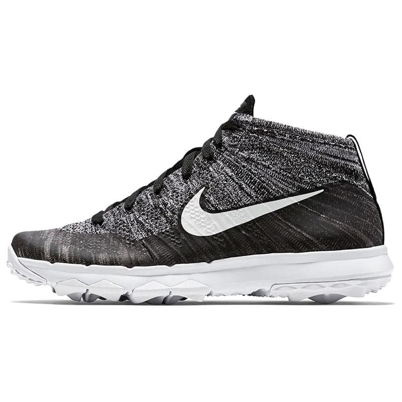 Nike Flyknit Chukka Golf Black White Gray Black White Gray