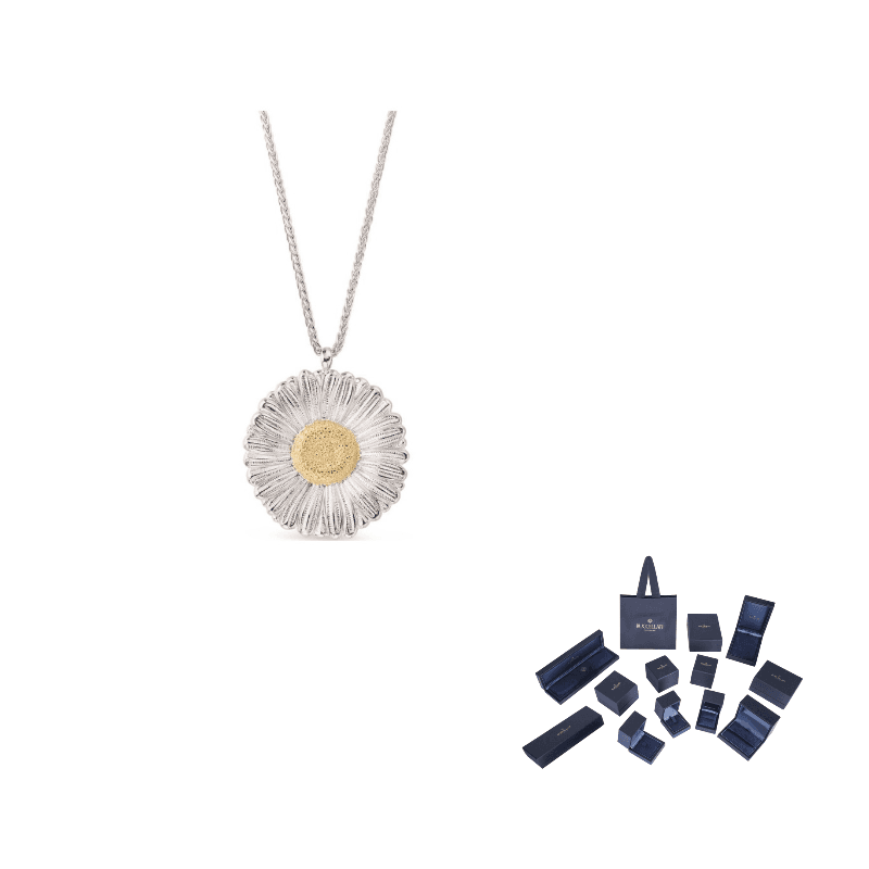 BUCCELLATI BLOSSOMS 925 Sterling Silver, Rhodium Plated, Gold Plated Necklaces