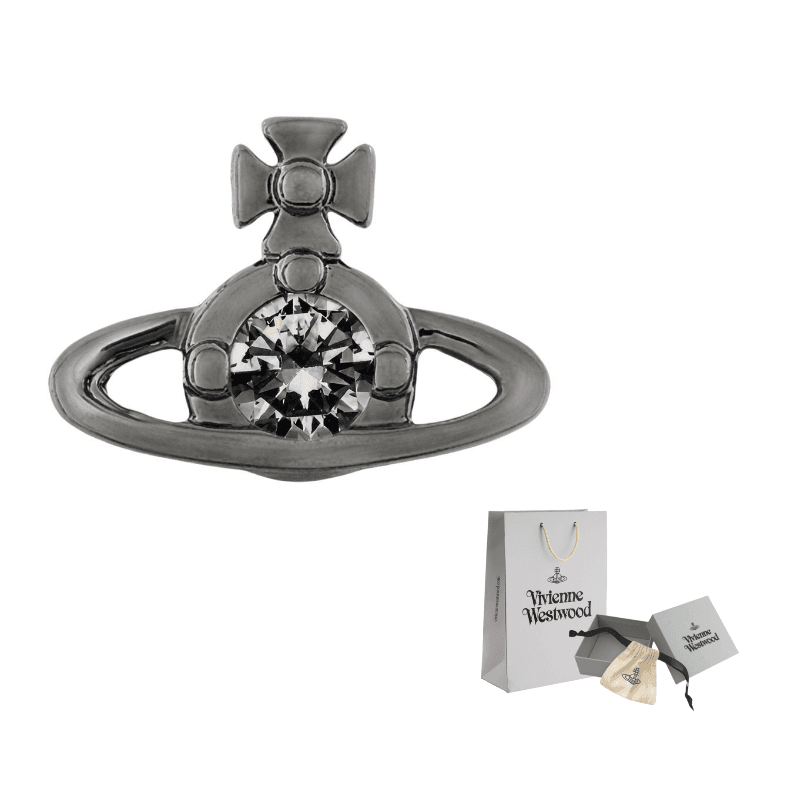 Vivienne Westwood Stud Earrings Rutenium Black