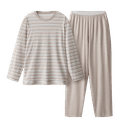 [Men's]Cloud Brown Gray White Horizontal Stripes