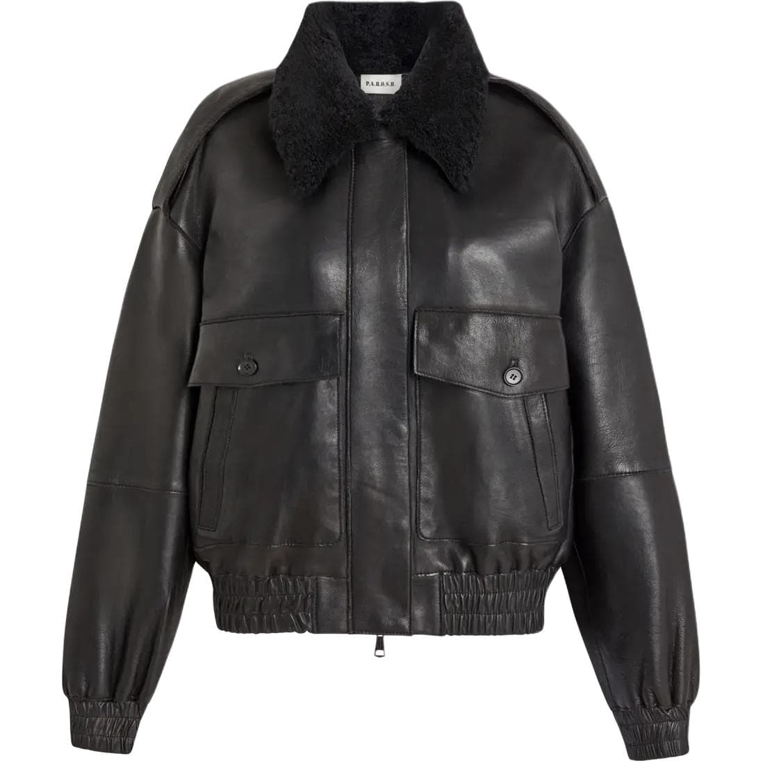 PAROSH Jackets Black Lapel Moderate Black