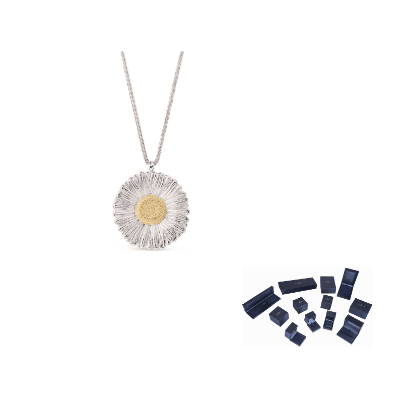 BUCCELLATI BLOSSOMS 925 Sterling Silver, Rhodium Plated, Gold Plated Necklaces