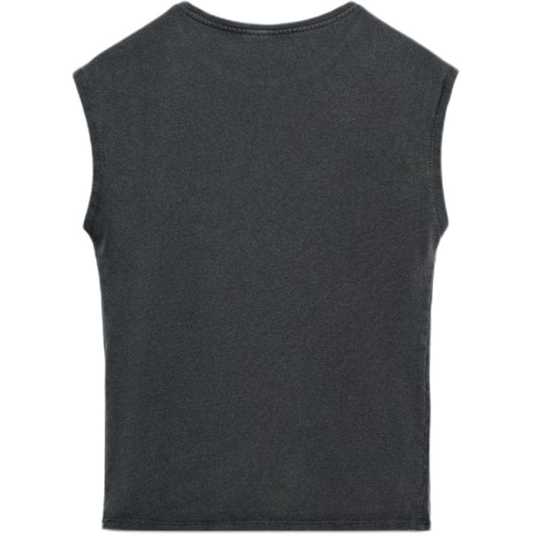 ZARA Tank Tops Coal Gray