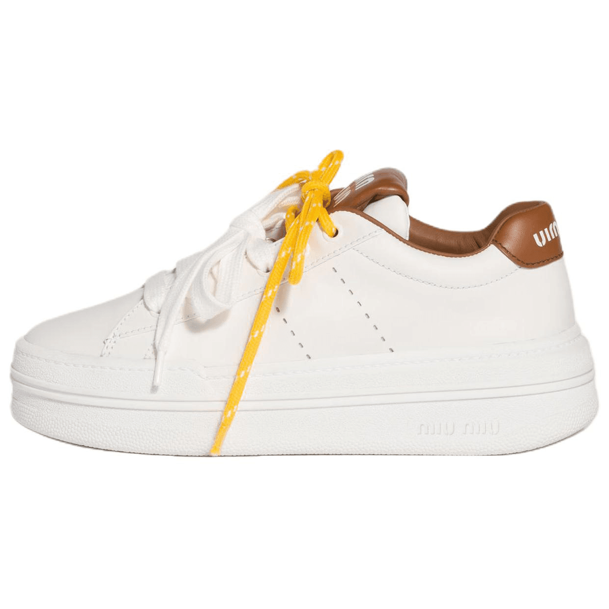 MIU MIU Skate Lowtop White Cognac