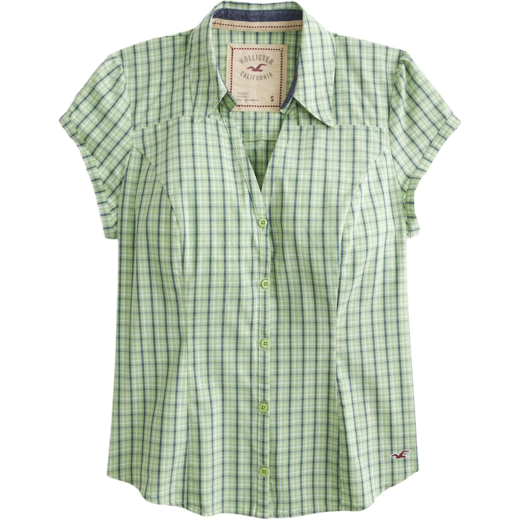 Hollister Shirts Matcha Plaid Lapel