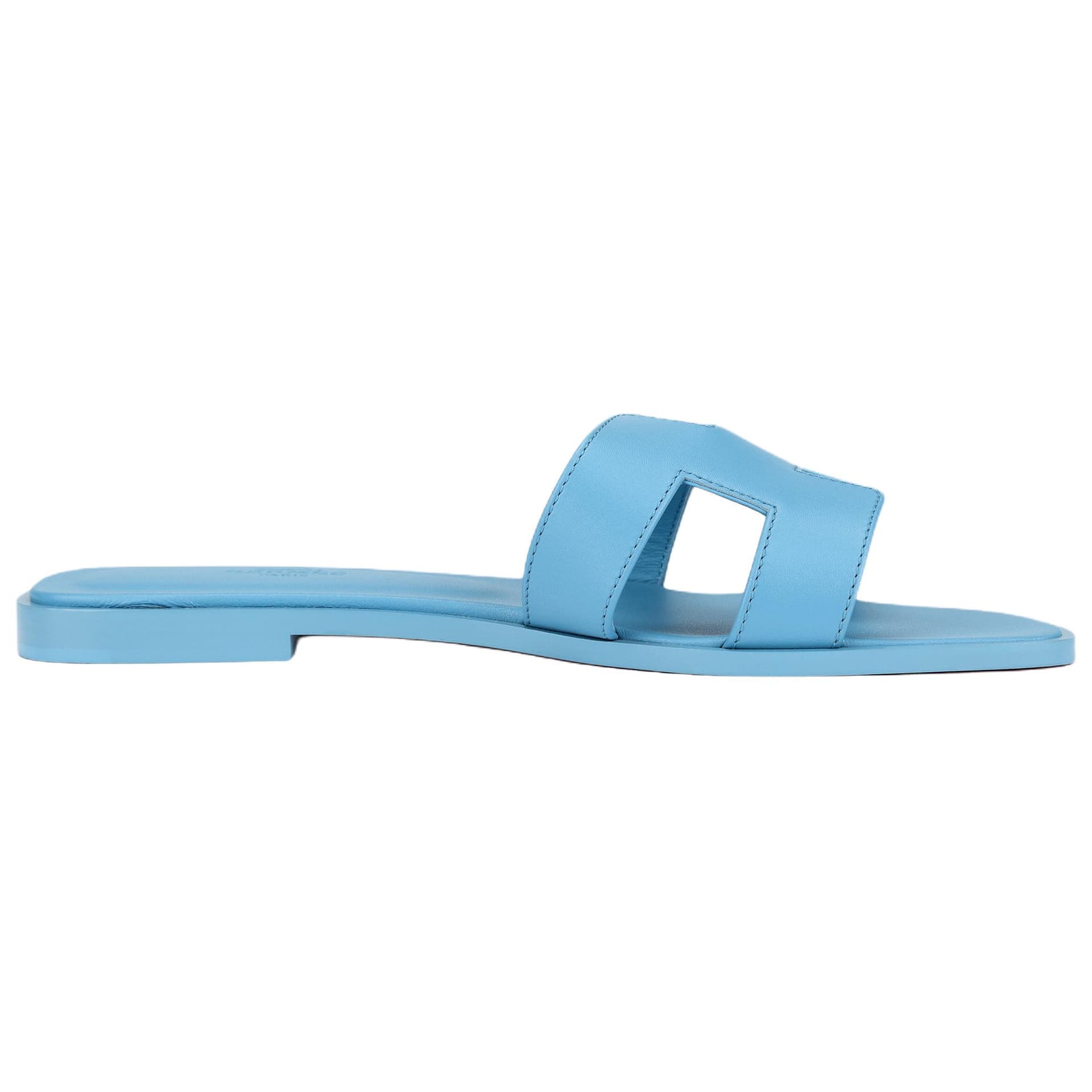 HERMES Oran Slide Slippers 1cm Blue