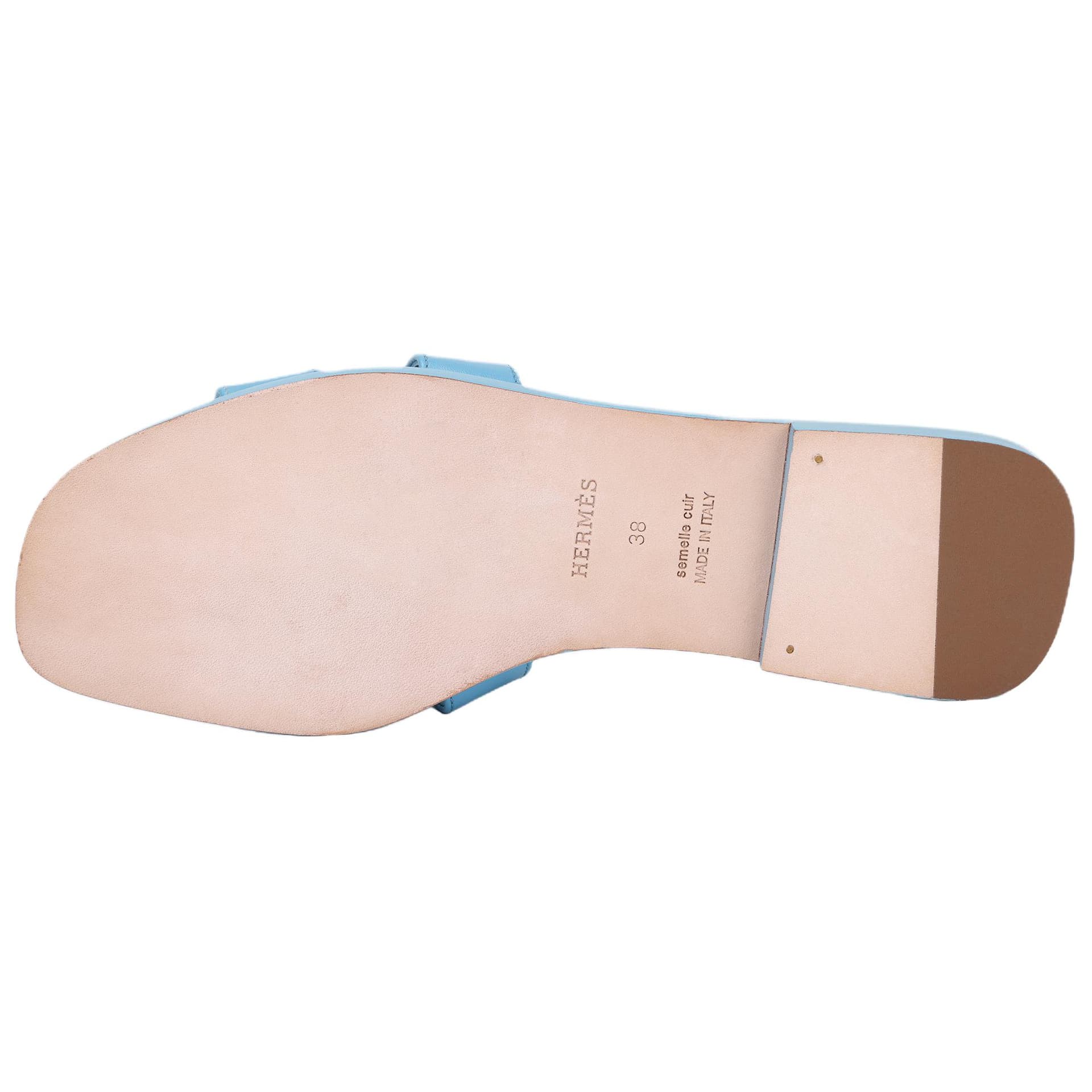 HERMES Oran Slide Slippers 1cm Blue