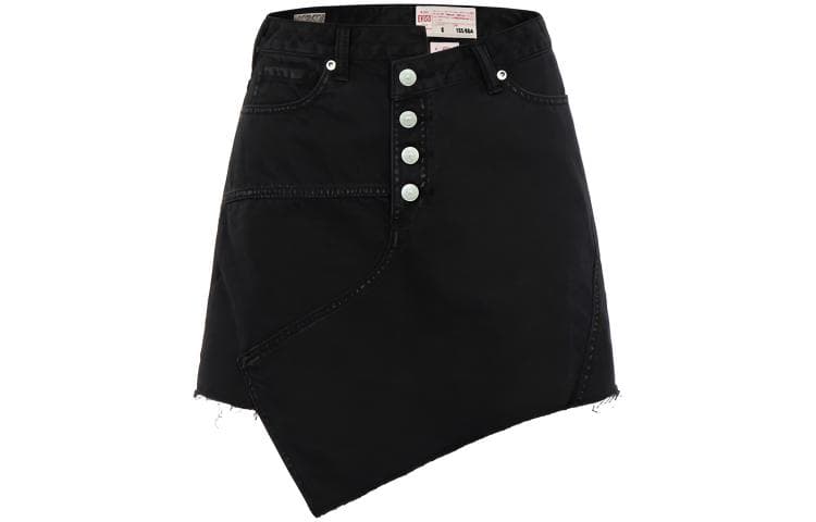 EVISU Short Black Moderate Aline Skirt