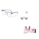 Transparent Gray Frame with Sunglasses Clipon Lens Combination