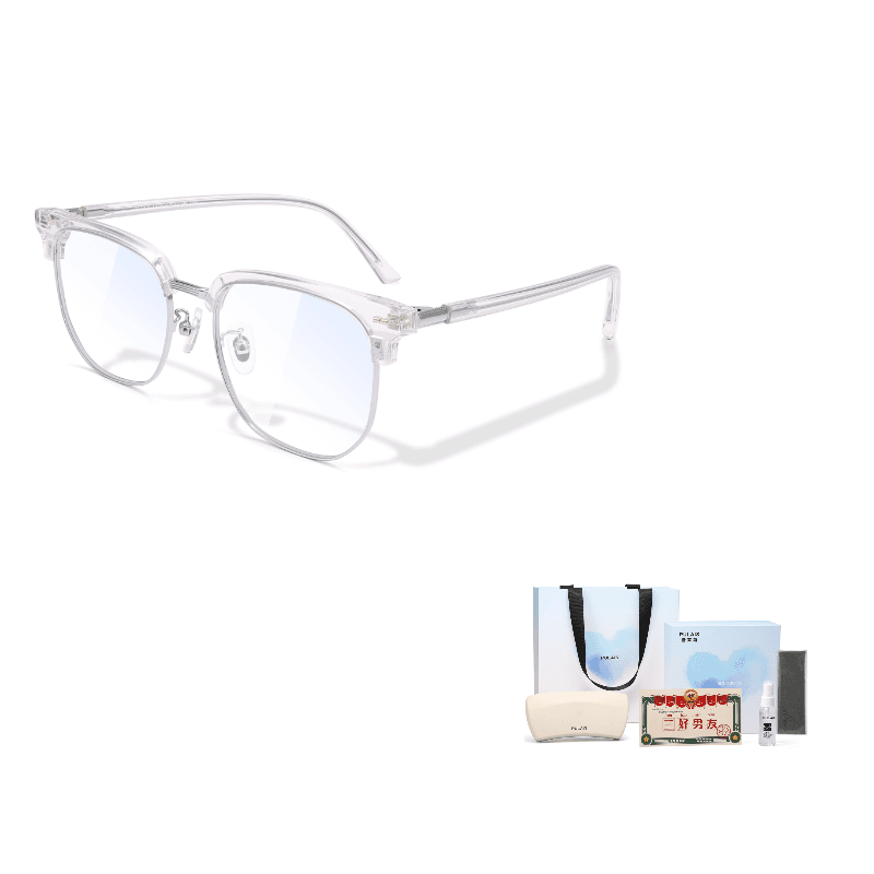 PULAIS Metal Plate Browline Functionality K9085C04Transparent WhiteGradient Gray Lens