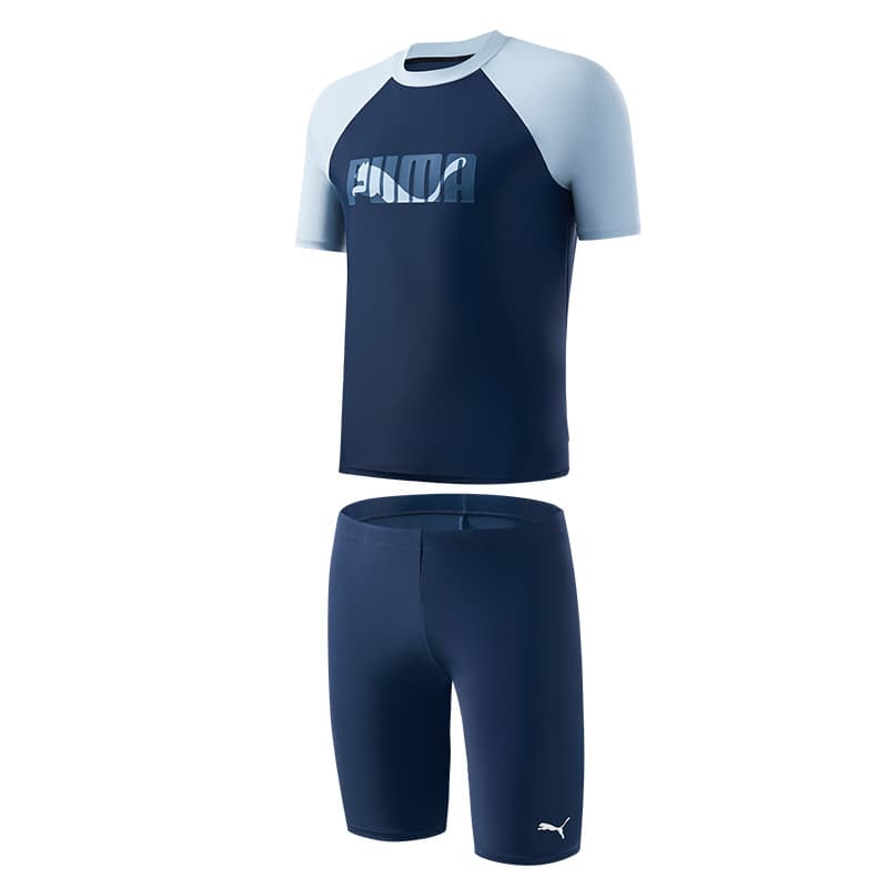 PUMA Swimwear Sets Crew Neck Moderate Dark Navy Blue