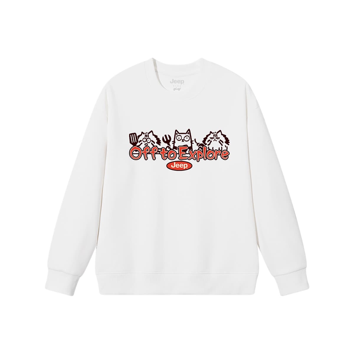 Jeep Grade School Sweatshirts Crew Neck Thickened Stretch