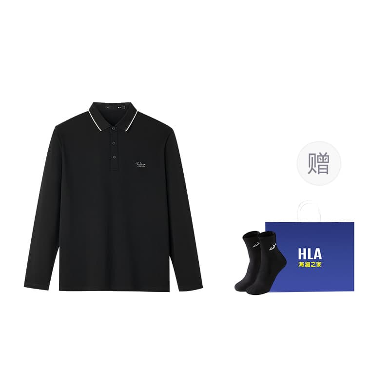HLA Polo Shirts Lapel Moderate Straight Fit
