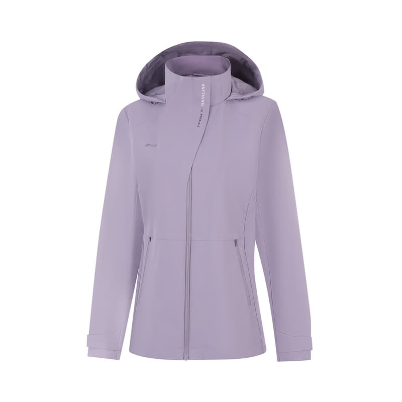 LiNing Trench Light Dark Purple Hooded (Nondetachable) Moderate Nippedin Waist