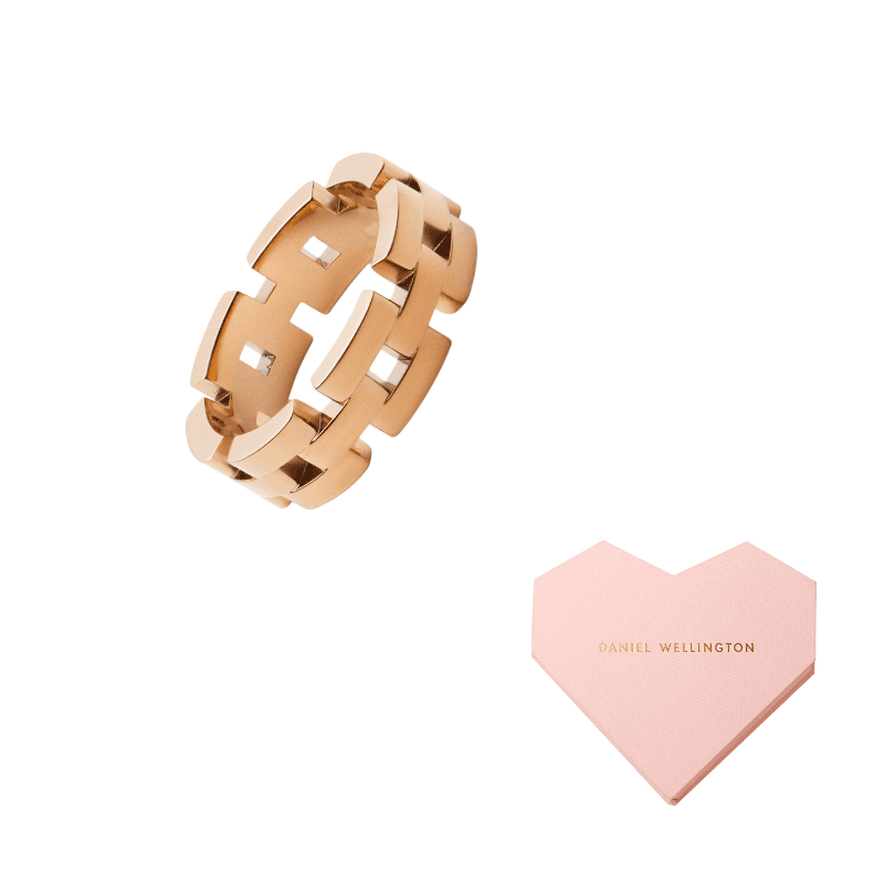 Daniel Wellington Alloy Rings Rose Gold ThreePiece Chain Ring
