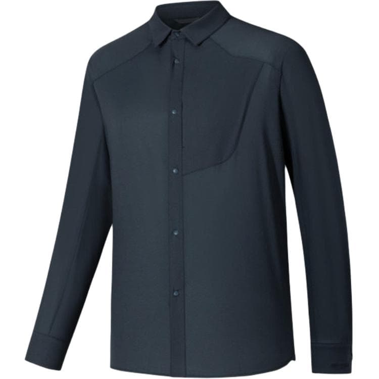ANTA Shirts Smoke Cyan Gray Polo Collar Moderate Straight Fit