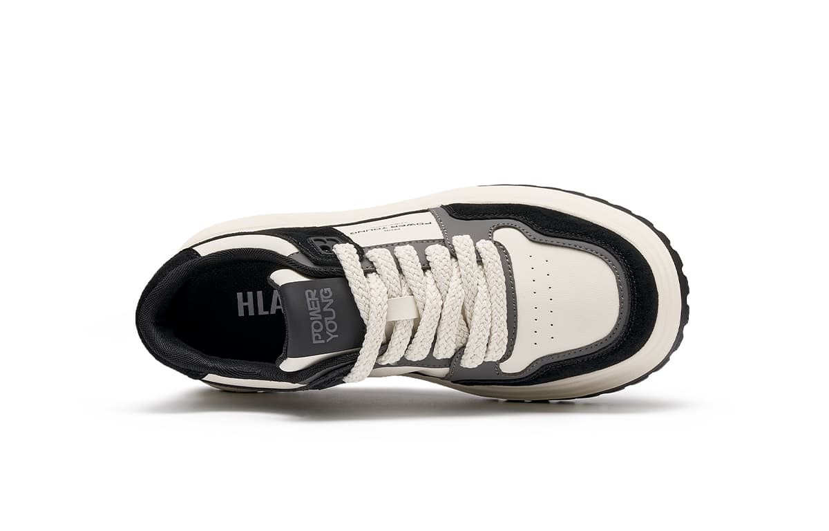 HLA Power Young Skate Lowtop White Brown/Black White