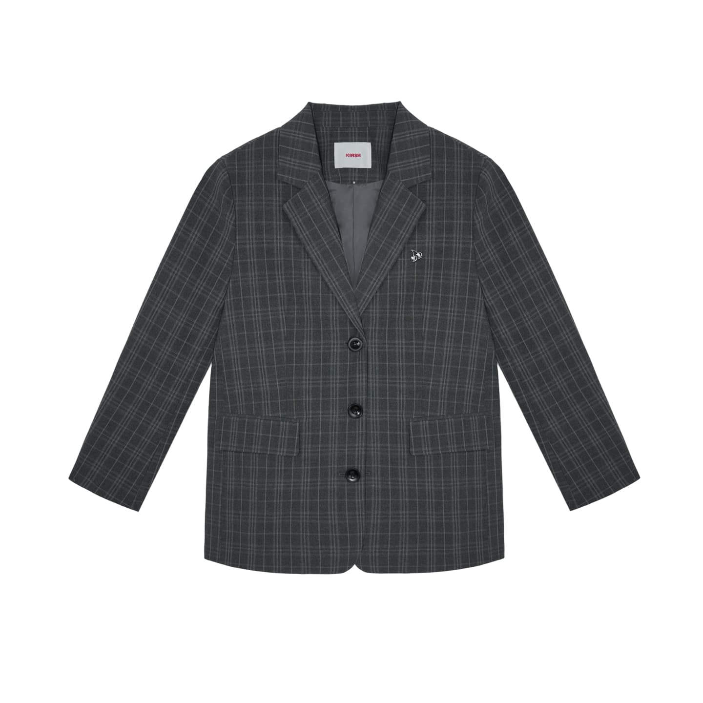 Kirsh Blazers Plaid Gray Lapel Moderate