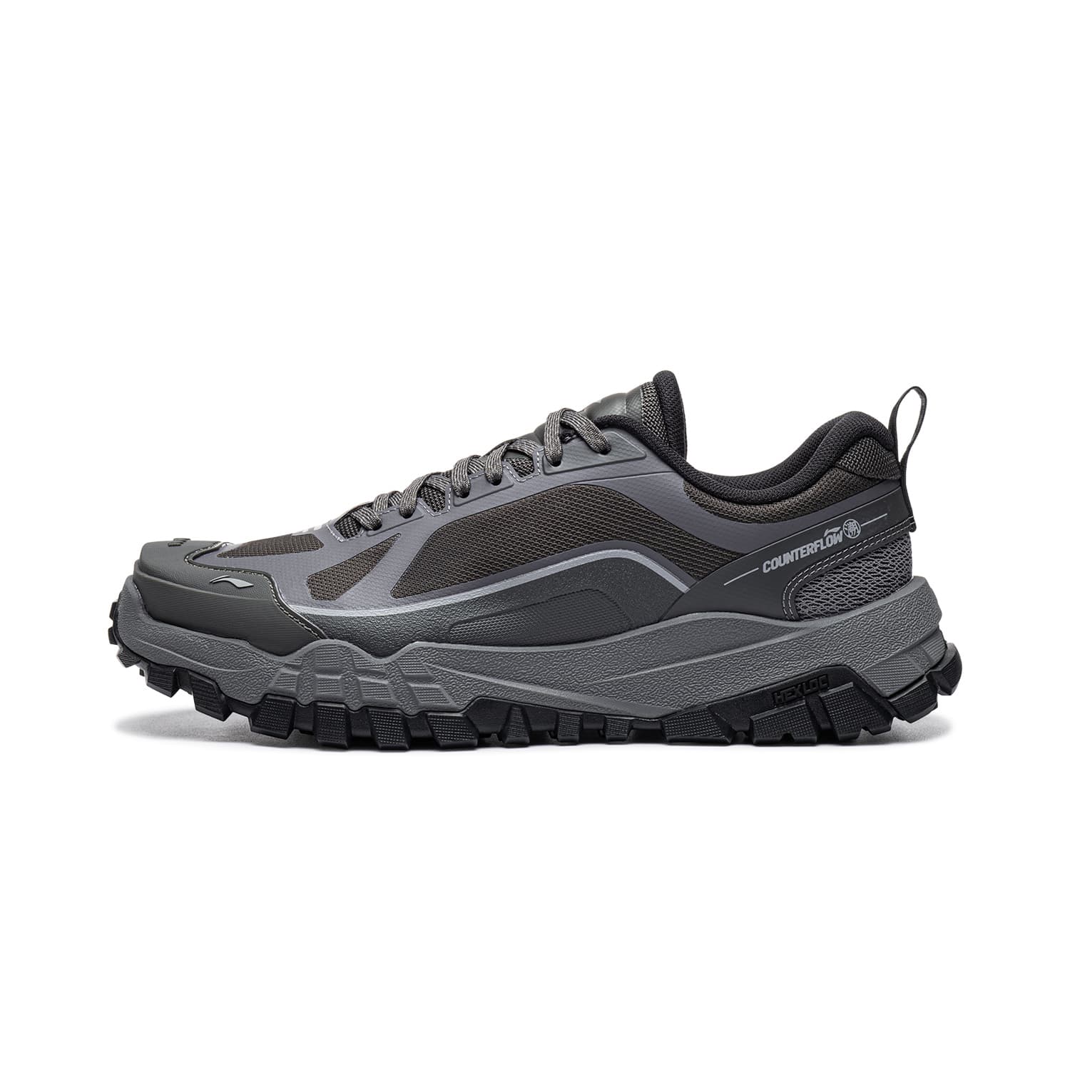 LiNing Outdoor CF Tracing, Linchuan Lowtop Dark Gray & Black