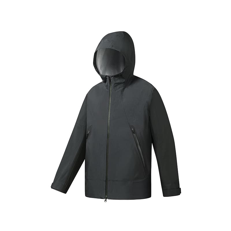 FILA Fitness Windbreaker Jackets Pitch Black Hooded (Nondetachable) Moderate Straight Fit