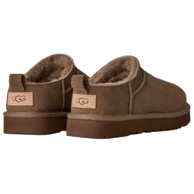 UGG Cow Split FleeceLined Minimalist Style Versatile Elegant Winter Short Brown