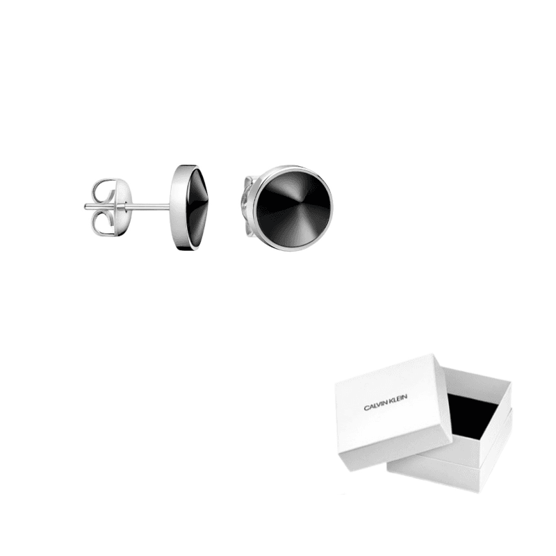 CALVIN KLEIN 316L Stainless Steel Instagram Style, Niche, Trendy, Luxury, Premium Aesthetic, Versatile Stud Earrings Black