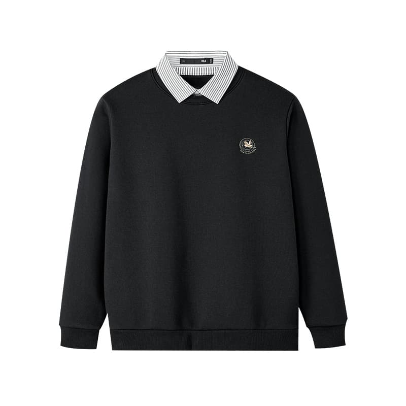 HLA Knitwear Lapel Thickened