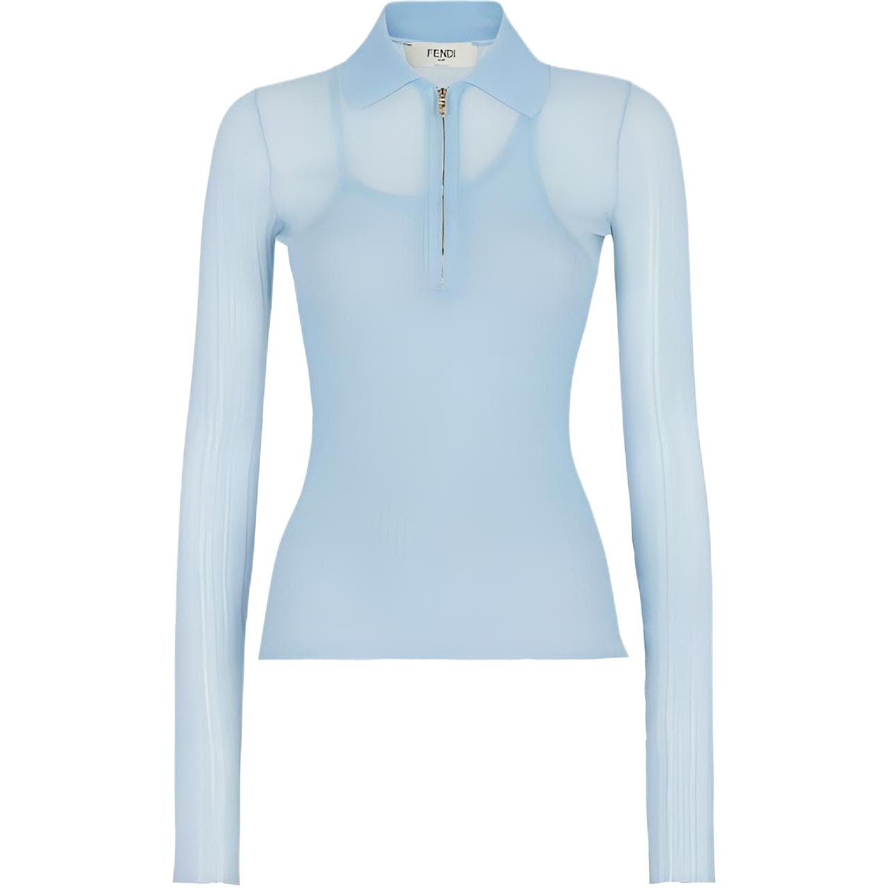 FENDI Polo Shirts Blue Moderate Blue