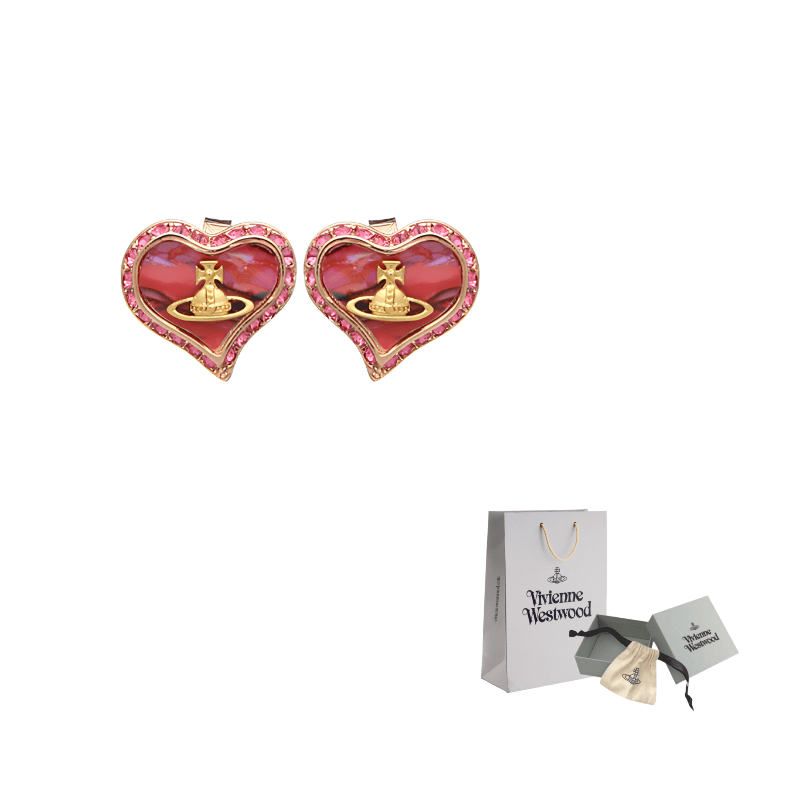 Vivienne Westwood Brass Stud Earrings Red Red