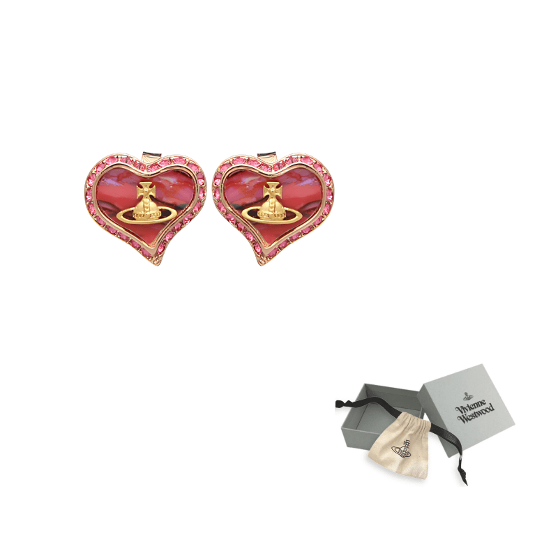 Vivienne Westwood Brass Stud Earrings Red Red