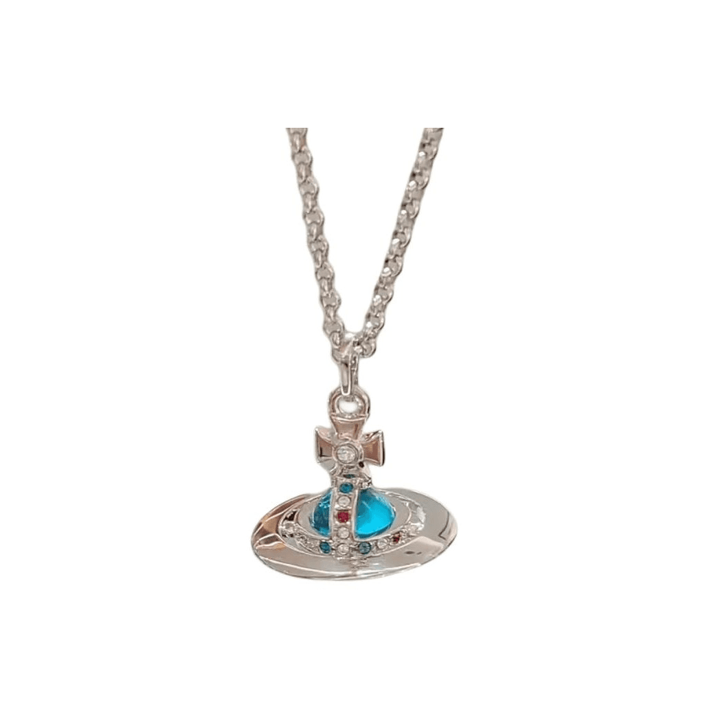 Vivienne Westwood ORB Necklaces Lake Blue/Silver