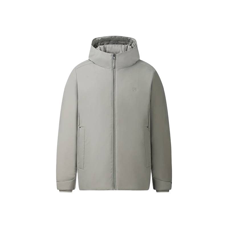 FILA WHITE Down Jackets Flesh Brown Gray Hooded (Nondetachable) Thin