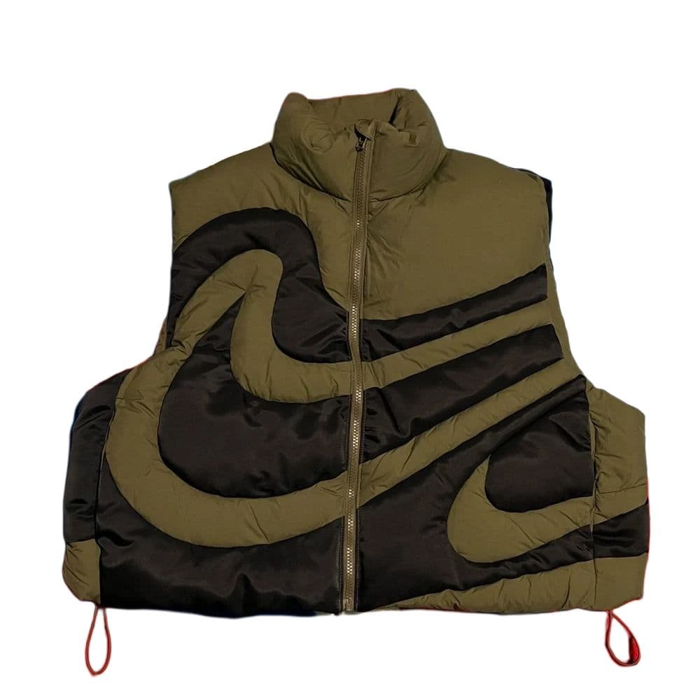 Nike Swoosh Vests Olive Green Stand Collar Moderate Other