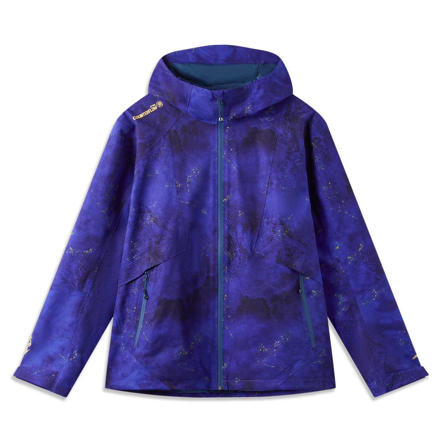 LiNing Outdoor Counterflow Jackets Subtle Gold All Over Print Hooded (Nondetachable) Moderate Straight Fit