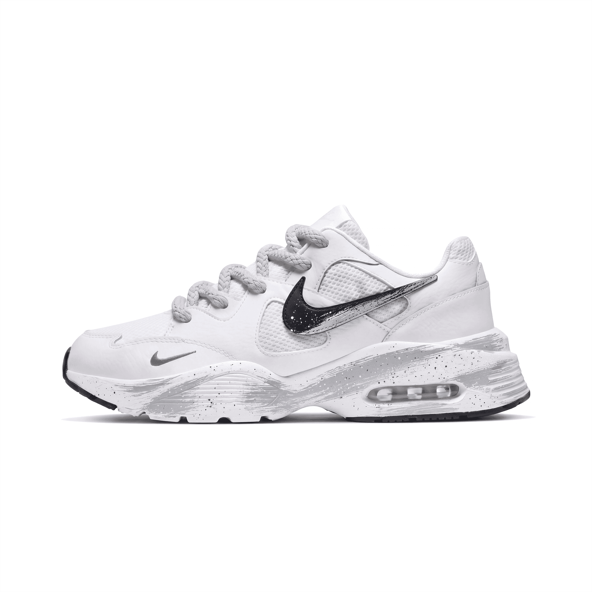 Nike Air Max Fusion Lowtop White Black Gray Ink Splatter Colorway